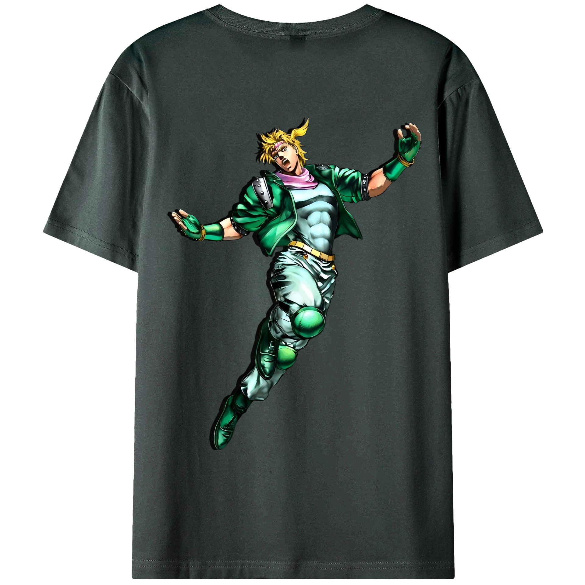（画像用） ジョジョの奇妙な冒険 ディオ?ブランドー JoJo's Bizarre Adventure Dio Brando 綿100％ メンズ半袖Tシャツ（バックプリント） 通気性